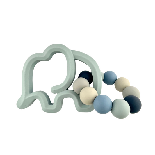 Silicone Elephant Ring Teether Duo