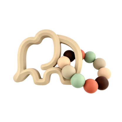 Silicone Elephant Ring Teether Duo