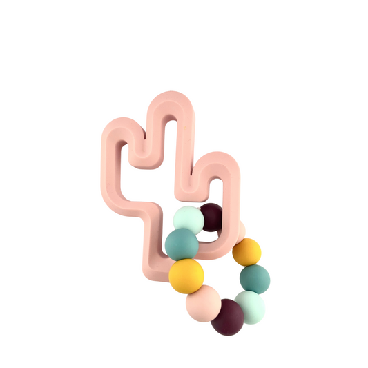 Silicone Cactus Ring Teether Duo