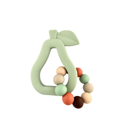 Silicone Pear Ring Teether Duo